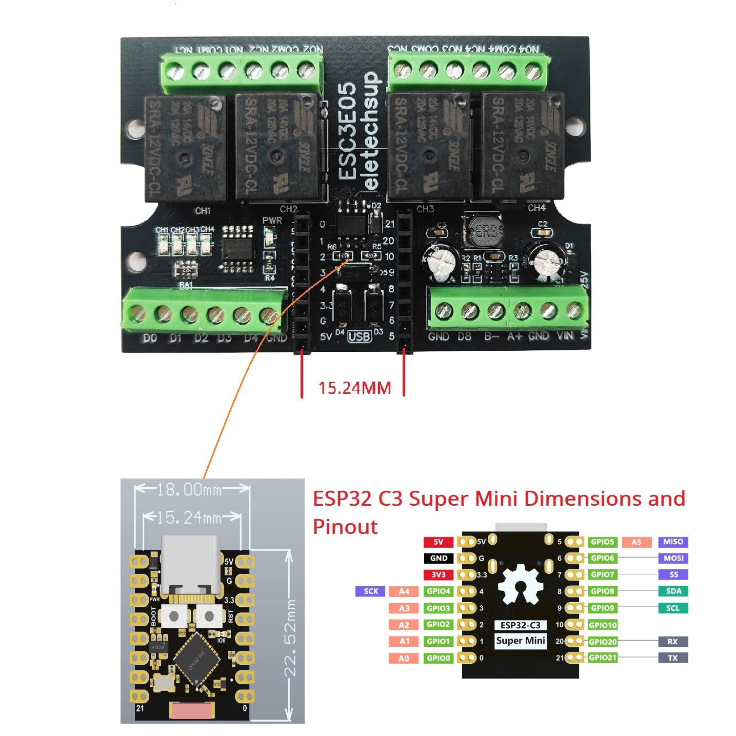 Placa de Relés Industrial ESC3 - Espressif Esp32 reseña y precio