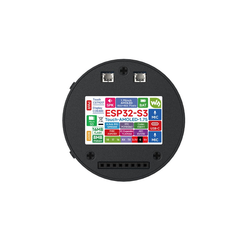 Pantalla Táctil AMOLED Redonda - Esp32 S3 reseña y precio
