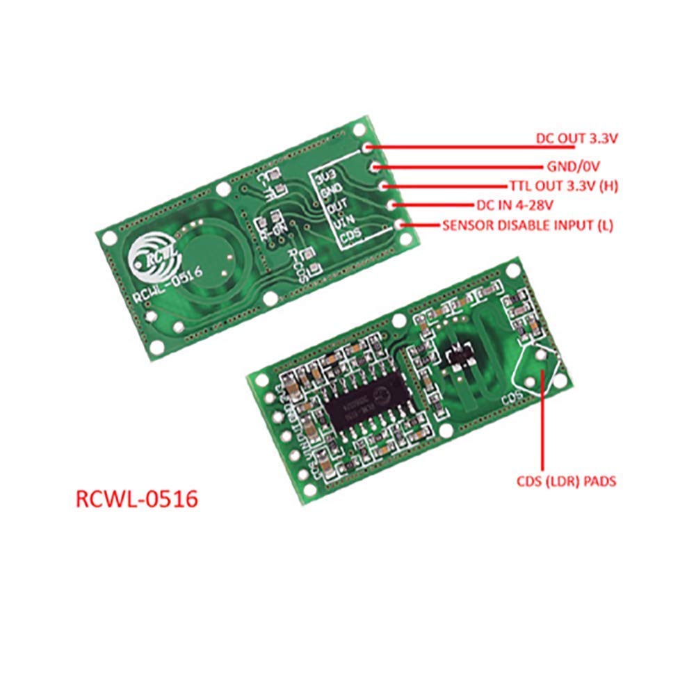 5 uds RCWL-0516 Sensor de dete - Esp8266 Nodemcu reseña y precio